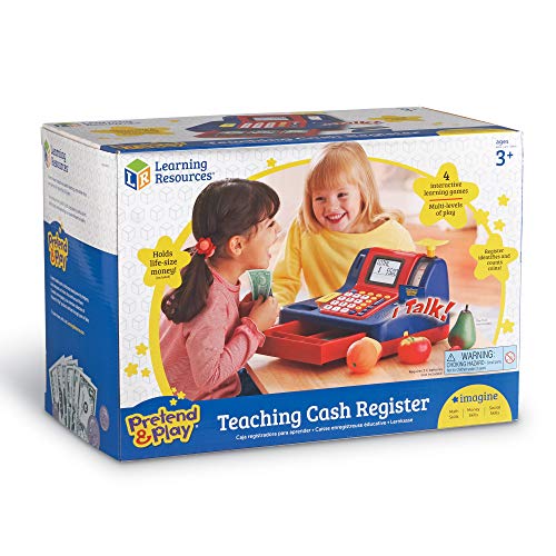 Learning Resources Pretend & Play Teaching Cash Register, 73 Piece Set