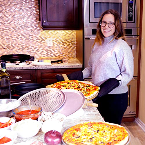 image for Crown Cookware Crown Solid Pizza Pan 14 inch, 2 Pack, Pizza Tray for O