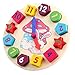 Wooden Shape Sorting Clock Teaching Clocks for 3 4 5 Years Old Toddlers Kids (Without Cord)