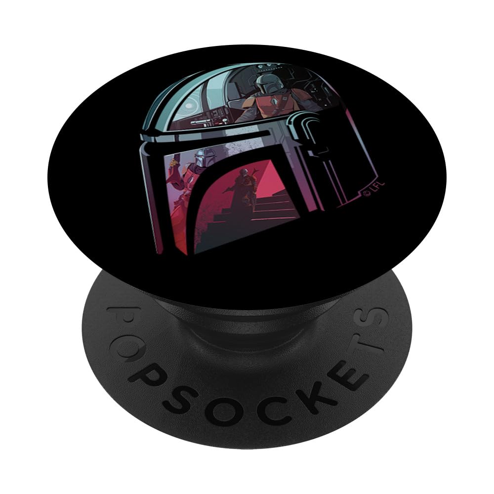 PopSockets Star Wars The Mandalorian Helmet Fill PopSockets PopGrip: Swappable Grip for Phones & Tablets