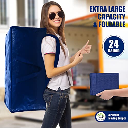 Cosy Family 4 Pack Heavy Duty Extra Large Moving Bags with Backpack