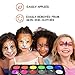 Face Painting Kits for Kids | 36 Stencils, 12 Large Water Based Body Paints, 3 Brushes | Water Activated Kids Face Paint Non-Toxic Hypoallergenic