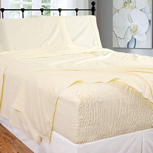 Bed Tite Stretch Fit 300-Thread Count 100-Percent Cotton Ultra Luxurious Deep Pocket Sheet Set (California King, Ivory)