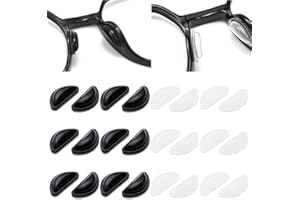 24 Pairs Silicone Eyeglass Nose Pads 12 black and 12 transparent silicone nose pads Anti Slip Adhesive Glasses Nose Pads