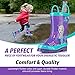 Disney Kids Girls' Frozen Anna and Elsa Character Printed Waterproof Easy-On Rubber Rain Boots (Toddler/Little Kids)