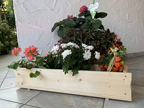 Elmato 14851 Blumenkasten Pflanzenkasten Kiste für Balkon aus Holz, 85x19x16cm – Bild 5