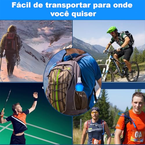 2x Garrafa de Água Dobrável para Esportes, 500ml, Bico Anti Vazamento, Livre de BPA, Azul