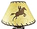 Western Saddle Table Lamp W/ Cowboy Print Shade