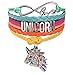 Cute Unicorn Bracelet Wristband Handmade Rainbow Jewelry Infinity Charm Gifts Party Favor 9 Styles (5.5in medium Rhinestone Unicorn Head)