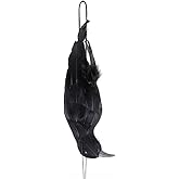 2Pcs Realistic Hanging Dead Crows Decoy, Fake Crow Lifesize Extra Large Handmade Black Feathered Crow, 12.5 in Length Ravens 