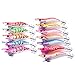Aorace 12pcs/lot 8.5cm 11g Fishing Lures Squid Jig Hooks Wood Shrimp Artificial Spinner Lures Kit Glow Bait