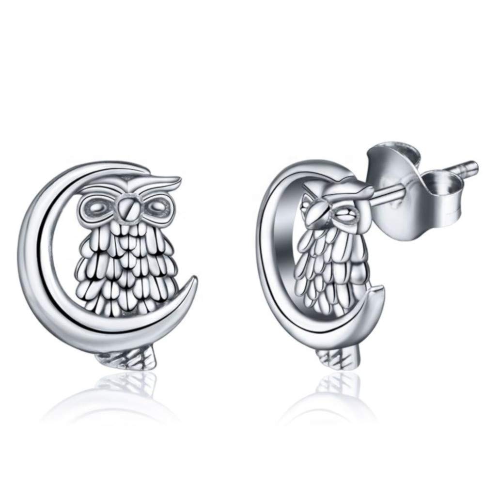 Alexander Castle Perching Owl Earrings 925 Sterling Silver Earrings for Women with Jewellery Gift Box - Gift for Women