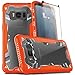 Zizo Proton 2.0 Series Compatible with Samsung Galaxy S8 Plus Case Military Grade Drop Tested with Tempered Glass Screen Protector Orange Clear