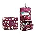 CalorMixs Hanging Toiletry Bag, Travel Organizer Cosmetic Wash Make Up Bag Case for Women Men Toiletry Kit Cosmetic Bag Travel Accessories, Wine Red Daisy