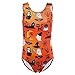 TFJH E Ballet Leotard Girls Gymnastics Apparel Practice Clothes Size 7-8 Orange Halloween 8A