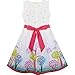 Sunny Fashion Girls Dress Sleeveless Tree Bird Flying Print Flower Red
