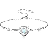 Sariel Opal Heart Ashes Urn Bracelet for Women 925 Sterling Silver Cremation Jewelry Memorial Gifts