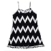 ROPALIA Womens Chiffon Tassle Hem Wave Beach Sundress spaghetti strap Mini Dress