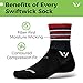 Swiftwick - Aspire Four, Quarter Crew Socks for Cycling and Trail Running, Stripe Black/Red/Gray, Medium