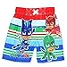 PJ Masks Boys Swim Trunks and Rash Guard Set (3T, Red/Blue)