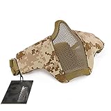OneTigris Foldable Half Face Mesh Mask Military Style Comfortable Adjustable Tactical Lower Face Protective Mask 4 Colors Available (Camo-3)