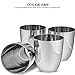 FineDine Unbreakable Stainless-Steel Drinking Glasses, Mirror Polished BPA-Free Curved Silhouette for Comfortable Grip, Space-Saving Cocktail Glasses, Chilling Effect. Beer and Cocktails, 12 Oz 4 Pack