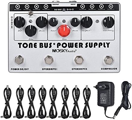 Mosky Multieffects Processor with 3 Effects Pedal and 8 Outputs Power Supply in 1 Unit