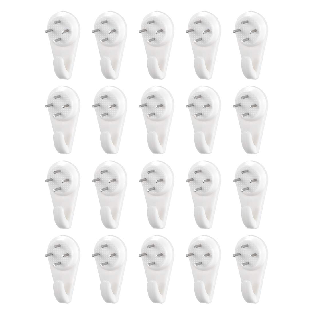 sourcing map 13lbs Wall Hanger for Hardware, Fasteners Hooks Wall Mount Non-Mark Hook Picture Photo Frame Hangers (20 Pcs)