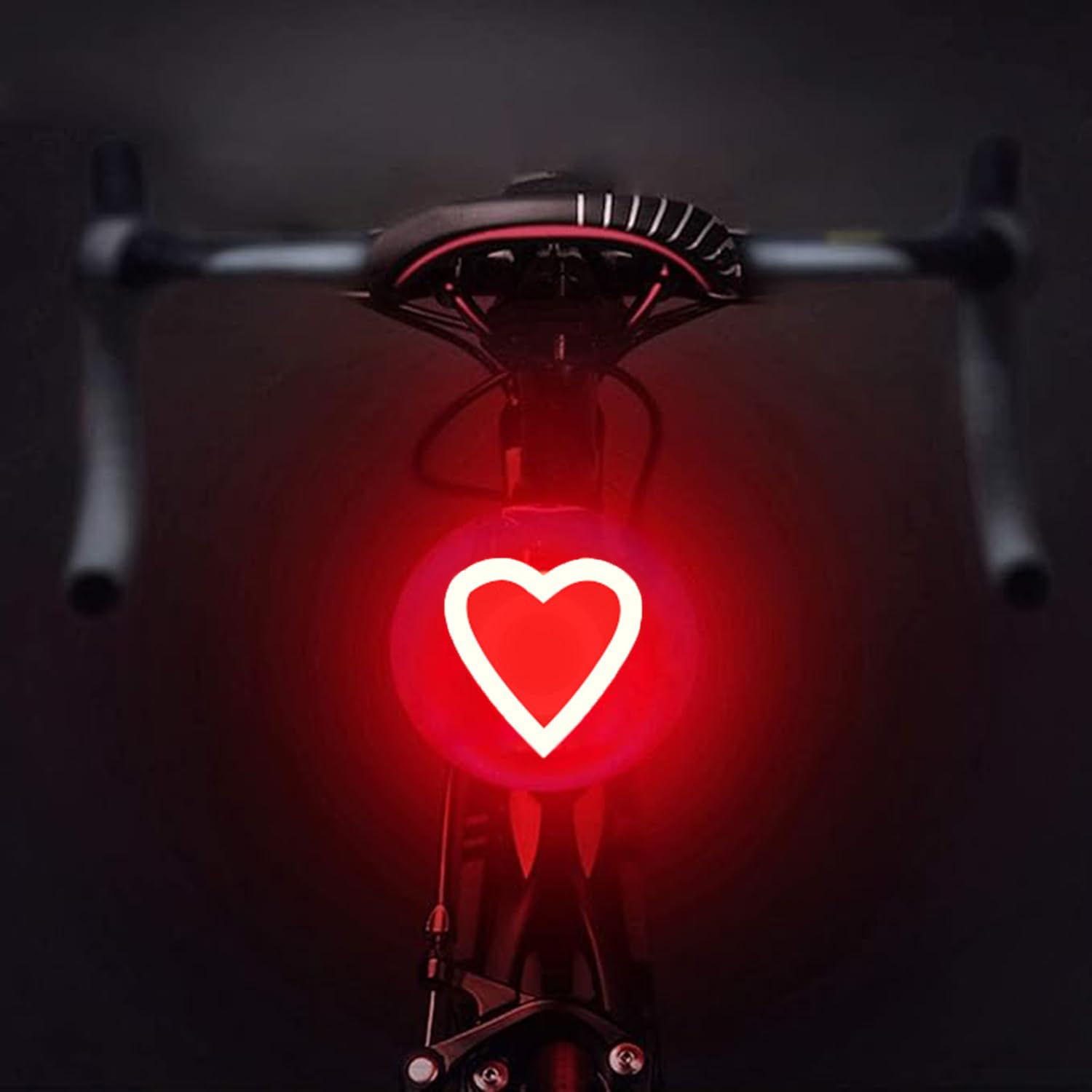 Photo 1 of AaiLucky Rechargeable Bike Tail Light LED Bicycle Rear Light for Night Riding, Bright Girls Heart Shape Bike Taillight, Cycling Warning Light for Adults Kids Women, 5 Modes & Waterproof
