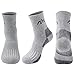 Airka Men's Hiking Socks 3 Pairs - Full Thickness Micro Crew for Trekking Mountaineering (Red+Blue+Grey)
