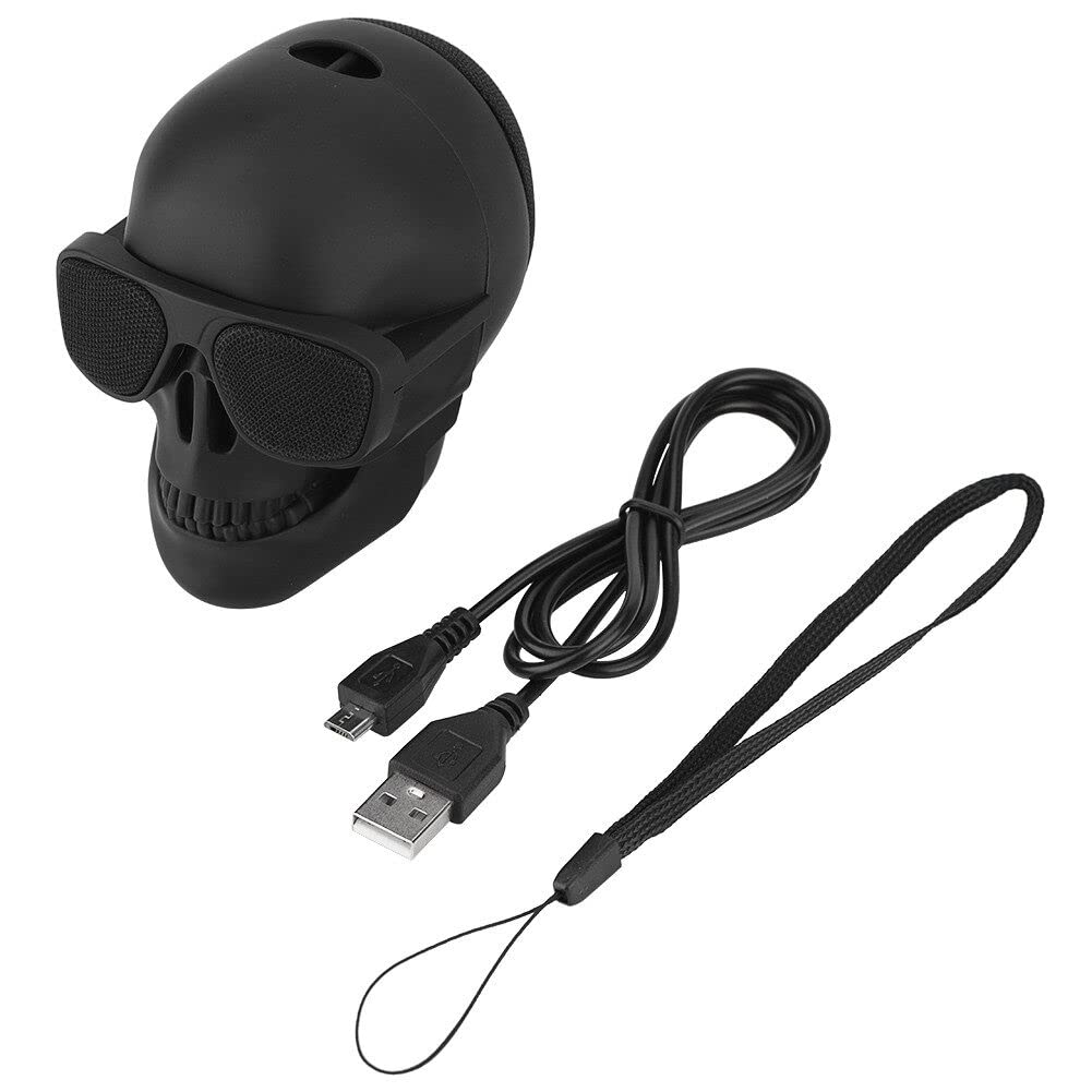 Skull Head Bluetooth Speakers Mini Wireless Bluetooth Stereo Speaker Cool Creative Design Portable Bluetooth Stereo Voice Box for Outdoor Halloween Party Travel