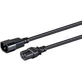 Monoprice Heavy Duty Power Cable - IEC 60320 C14 to IEC 60320 C15, 15 Amp, 1875 Watt, 125 Volt, 14AWG, 6 Feet, Black