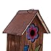 Topadorn Wooden Birdhouse Carved Floral Bird House for Outdoor Yard Garden Porch Patio Country Decor,Brown Hanging Bird House