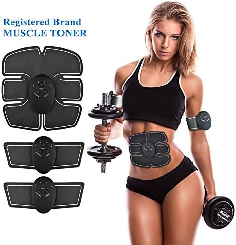 FOMAN ABS Stimulator &amp; Muscle Toner, Abdominal Toning Belt - EMS Muscle Trainer Wireless Body Gym Workout Home Office Portable Fitness Equipment for Abdomen/Arm/Leg Training Men Women