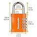 FortLocks Padlock - 4 Digit Combination Lock for Gym Outdoor & School Locker, Fence, Case & Shed – Heavy Duty Resettable Set Your Own Combo – Waterproof & Weatherproof (4 Pack - Orange)