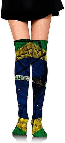 Amazon Co Jp 練習のためのドレスソックス木製ブラジルフラグ靴下女性の美脚 通学 通勤 かわいいい おしゃれ ロングソックスオーバーニーハイチューブストッキングコンプレッションソックスショートスカート ハイヒール スニーカーと組み合わせることができます