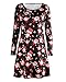 OUGES Women's Long Sleeve Christmas Print Xmas Gifts Casual Dress