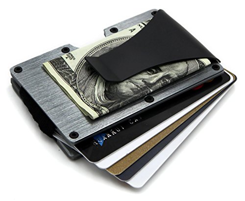 Rfid blocking front pocket - aluminum slim wallet / tra…
