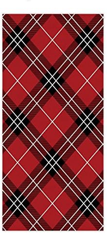 HottestRoom Rustic Red Black Buffalo Check Plaid Bath Towels,Everyday Value,Home,Apartment,Gym,Pool,Camp,Kids - Machine Washable,28x55inch