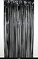 Langxun 3 ft x 8 ft Black Foil Fringe Curtains | Photo Booth Background for Party, Prom, Birthday, Wedding, Event Decorations ( 2 Pack ) (BLACK)