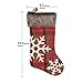 WUJOMZ Christmas Stockings 2022, 18 Inches Burlap with Large Plaid Snowflake and Plush Faux Fur Cuff Stockings, for Home Decor (2 Pcs Plaid Snowflake)
