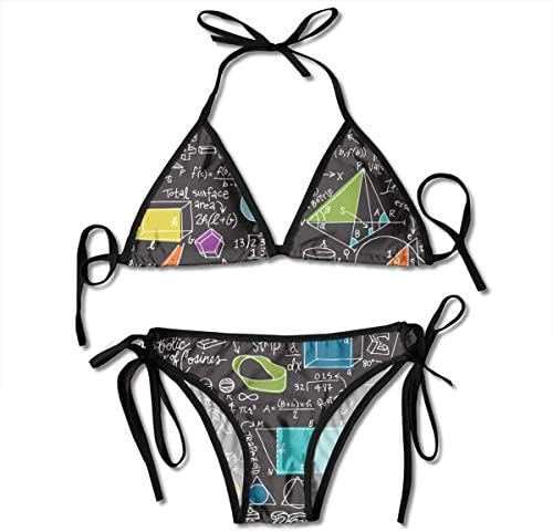 Swimsuit,Math Formula Thong Set Swimsuit Triangle Bottom String Bikini Sexy Swimwear Bathing Suit