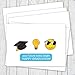 Emoji Graduation Card Pack - Set of 18 Cards, Blank Inside with White envelopes