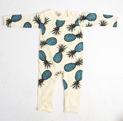 Baby Onesie - Cream - Pineapple Longsleeve Onesie - Super Soft %100 Organic Cotton (6-12 months)
