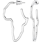 FaithHeart African Earrings for Women, 14K Gold Plated Stainless Steel Large Hoop Earrings Hypoallergenic Lightweight Huggie Hoops Womens Jewelry with Gift Box