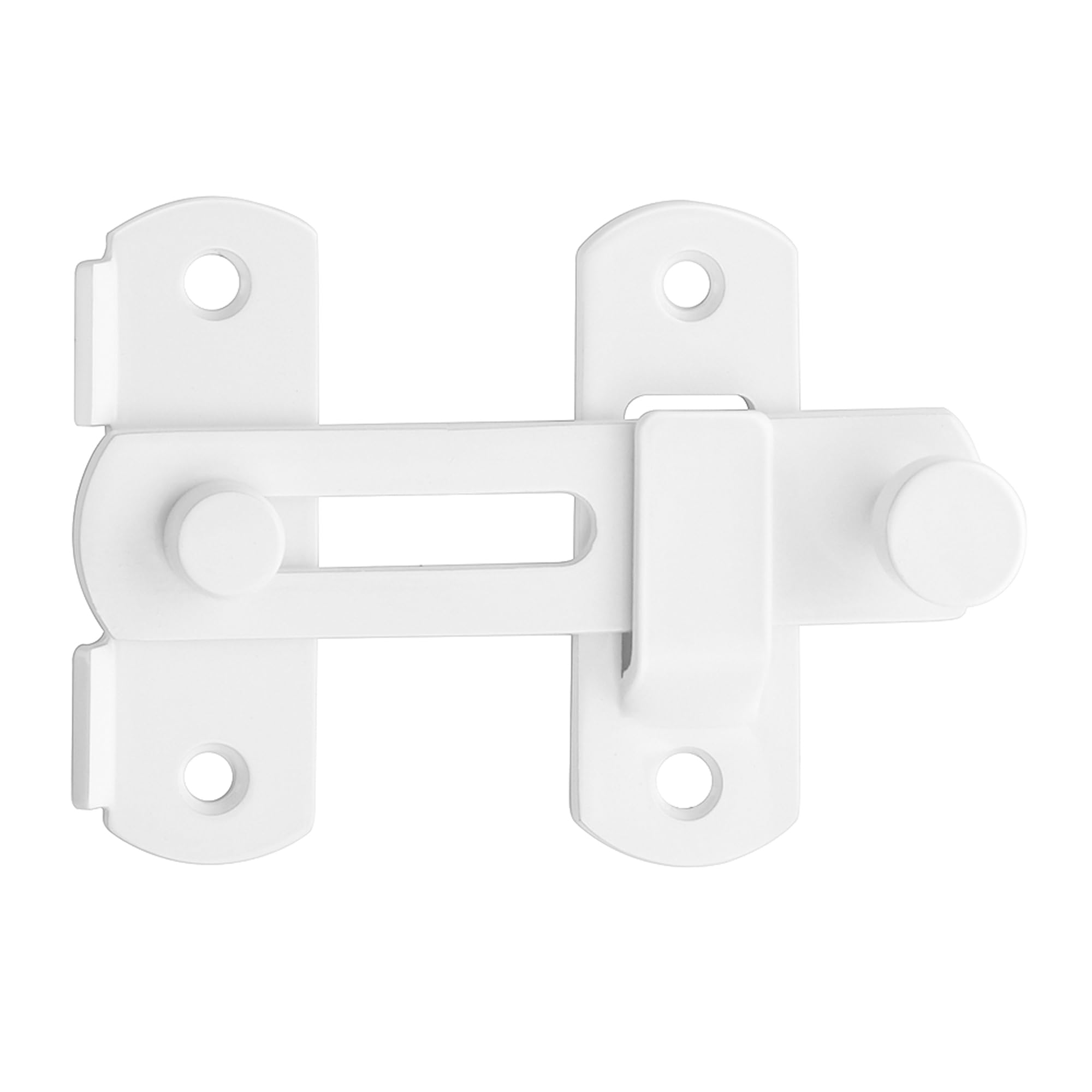 Sayayo Gate Lock Door Latch 180° Small Gate Bolt Sliding Door Lock for Wooden Gates Internal Door Garden, Stainless Steel White, 2.5MM Thickness