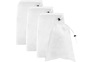 WEIGONGR Pool Vacuum Bag Replacement, 4Pcs Mesh Pool Leaf Vacuum Net Bag Fine Mesh with Locking Cord, Pool Vacuum Filter Bag, Pool Cleaner Bag Suitable for Pools Aquariums Ponds Collecting Leaves and Debris