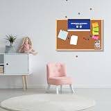 1ABOVE 45x30cm Cork Notice Board Pin Memo School Office Wood Frame + Push Pins view 7