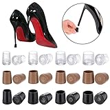 12 Pairs High Heel Protectors Heel Repair Caps Rubber Heel Stoppers Covers to Repair Shoe Reduce Noise Perfect for Any Wedding or Event Protecting Heels from Grass, Gravel, Bricks, and Cracks (4 Size)