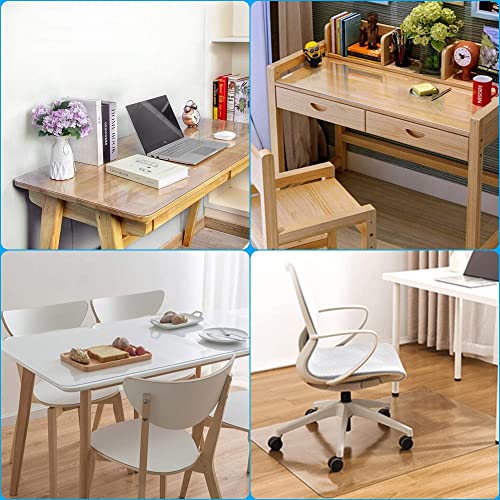Beauenty Clear Table Protector,1.5mm Thick Rectangular Clear Desk Pad Mat,Plastic Table Cover,PVC Clear Desk Cover Protector,Non-Slip Desk Pad, Table Protector For Dining Room Table,Office(60x120CM)